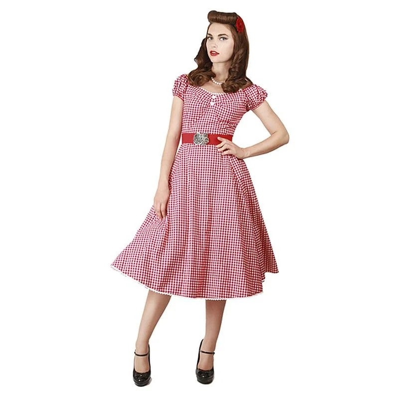 CollectifClothingKariertesKleid“DoloresDoll”redgingham