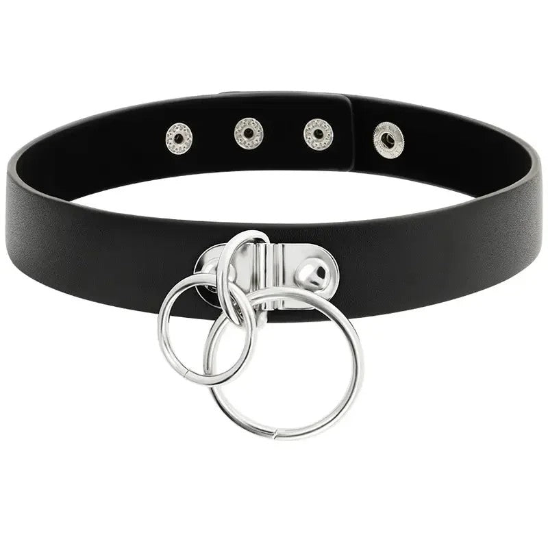 COQUETTECHICDESIRE–DOPPELRING-HALSBANDAUSVEGANEMLEDER