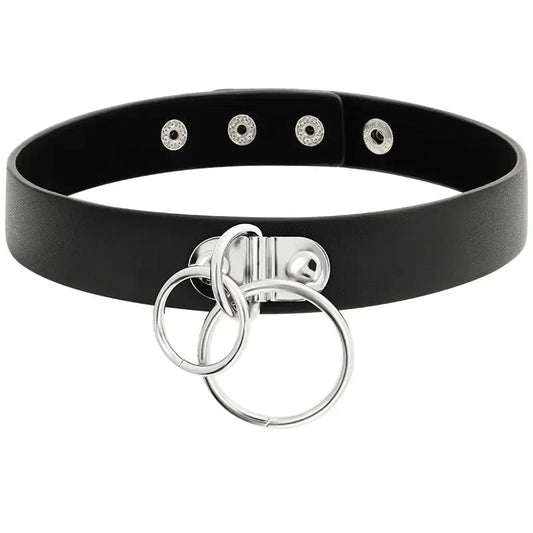 COQUETTECHICDESIRE–DOPPELRING-HALSBANDAUSVEGANEMLEDER