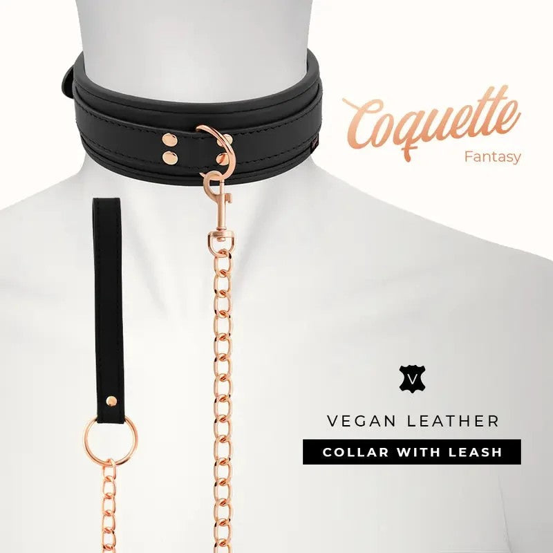 COQUETTECHICDESIRE–FANTASY-HALSKETTEAUSVEGANEMLEDERMITRIEMENUNDNEOPRENFUTTER
