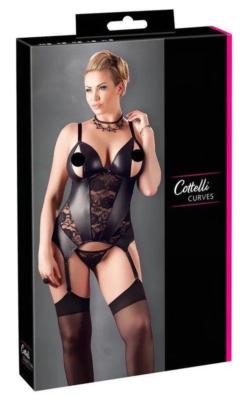 Cottelli–FemininesBlumenoberteilfürKurven(Schwarz)–XXXL