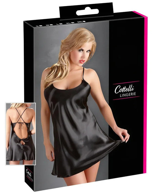 Cottelli–Satin-Nachthemd(schwarz)–L