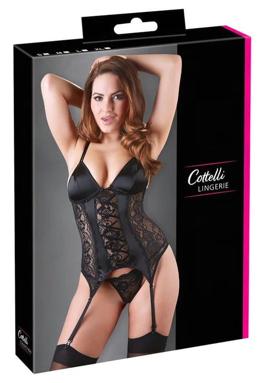 Cottelli–VerstellbaresStrumpfgürtel-Oberteil(schwarz)–XL