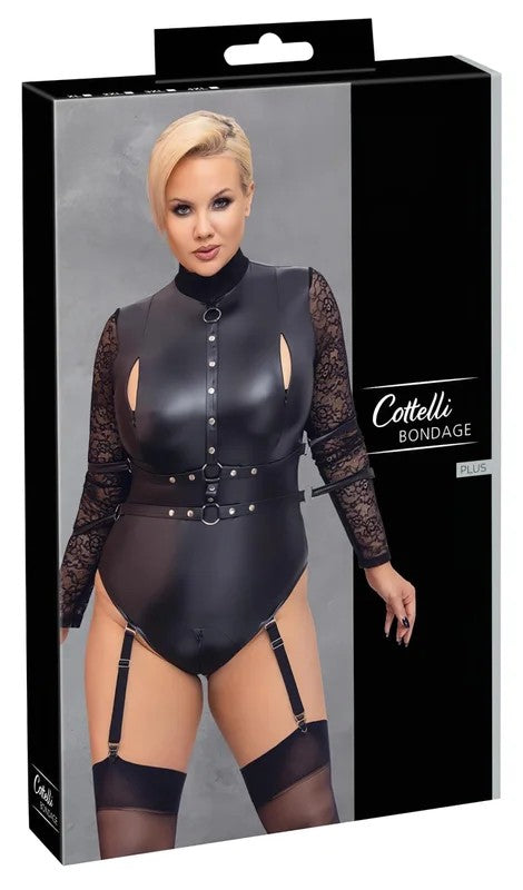 CottelliBondagePlusSize–BodymitSpitzärmeln(schwarz)–3XL