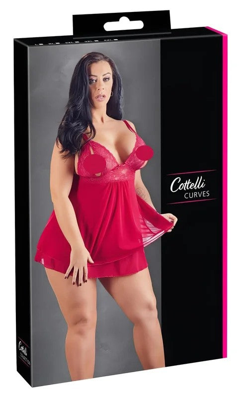 CottelliPlusSize–SpitzenBabydoll(Rot)–2XL