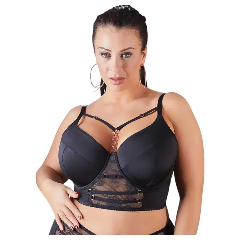 CottelliPlusSize–Spitzendetail-BHmitTrägern(Schwarz)–95D