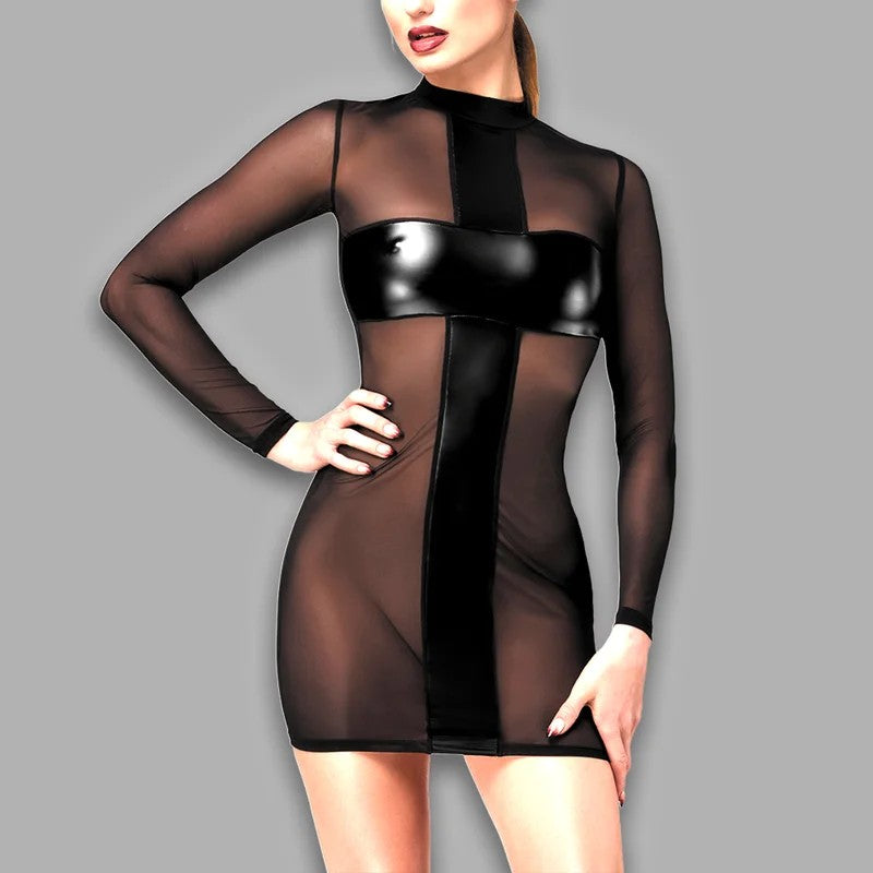CrossfireMesh&WetlookMinidress