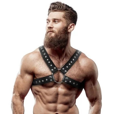 CrossoverBrustgeschirrMitNieten|FetishSubmissive