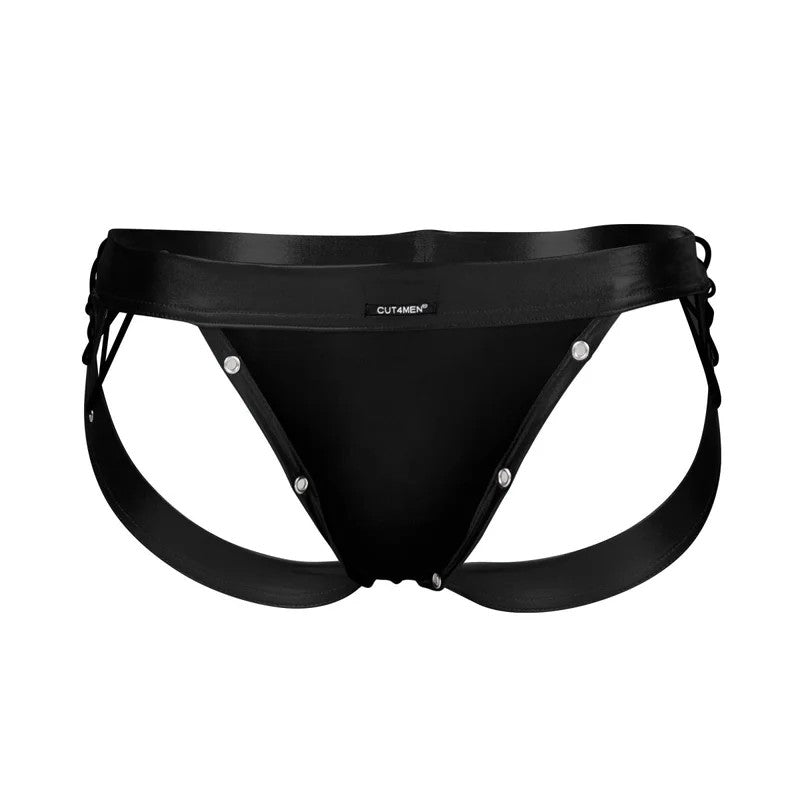 CUT4MEN–DesireJockstrapBlackLeatheretteS–XL