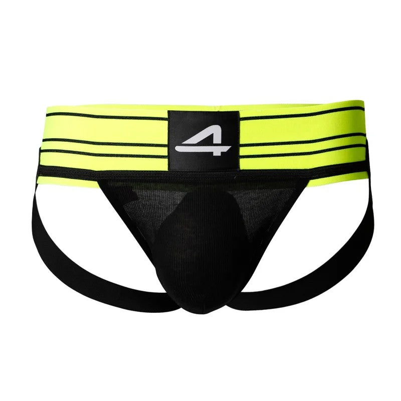 CUT4MEN–RugbyJockstrapNeonLimeS–XL