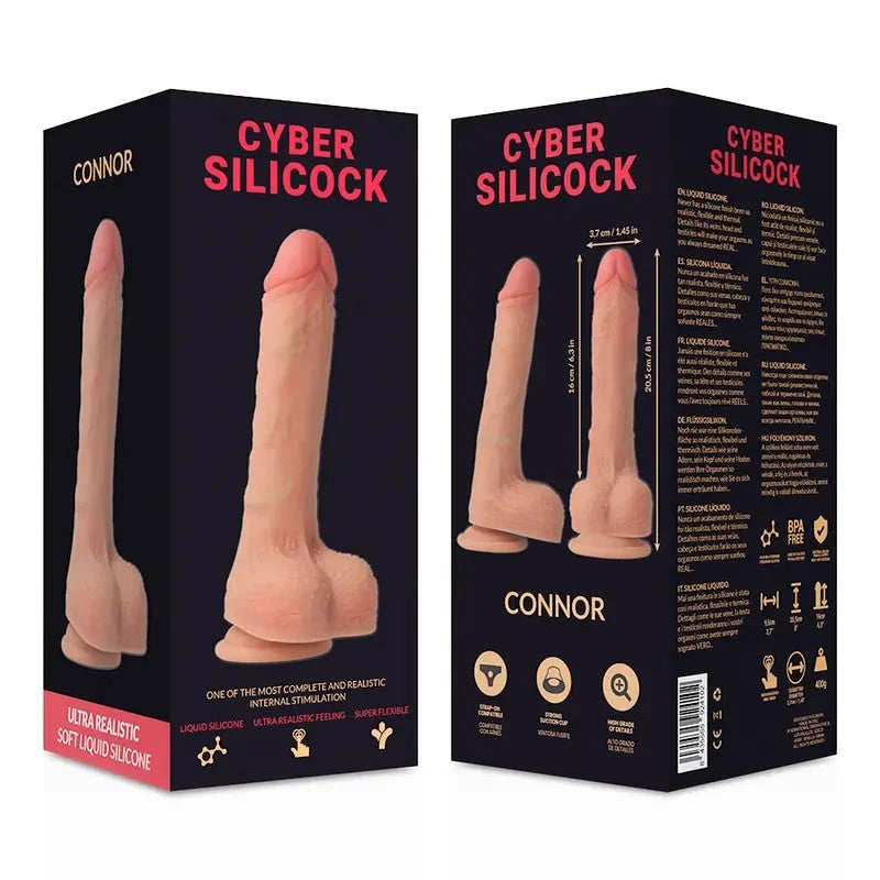 CYBERSILICOCK–STRAP-ONCONNORFLÜSSIGESILIKONMIT3RINGENGRATIS20.5CM-O-3.7CM
