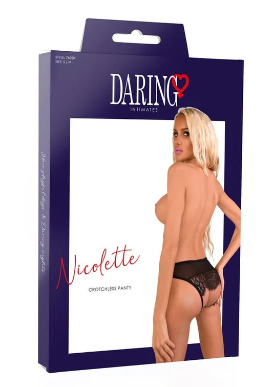 DaringIntimatesNicolettecrotchlesspantyBlackS/M