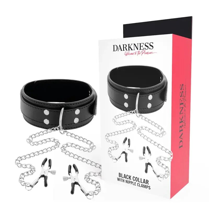 DARKNESS–HALSBANDMITNIPPELKLAMMERNSCHWARZ