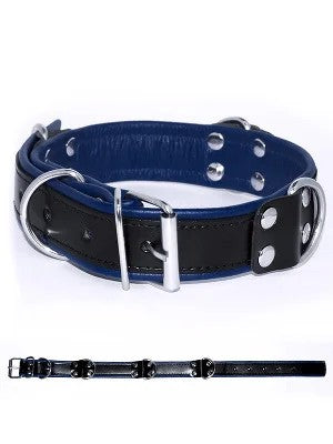 DeluxeBondageHalsband–Schwarz/Blau