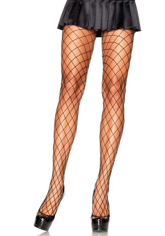 DiamondFishnetPantyhoseBlackOS