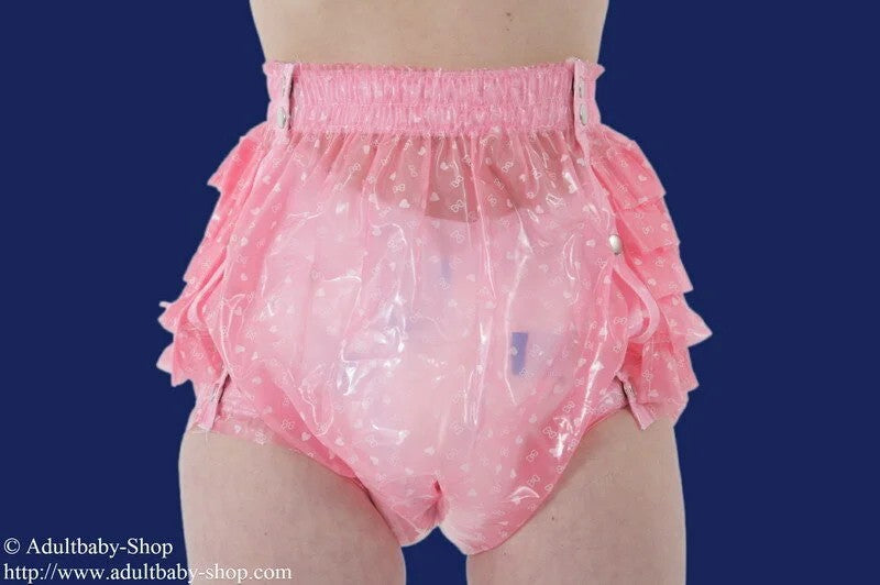 DiaperpantsPVCwithelasticwaistandrufflesatthebottom