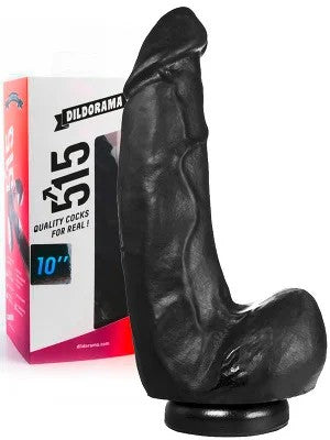 Dildorama515lineXLDildo10inchSuction–Black