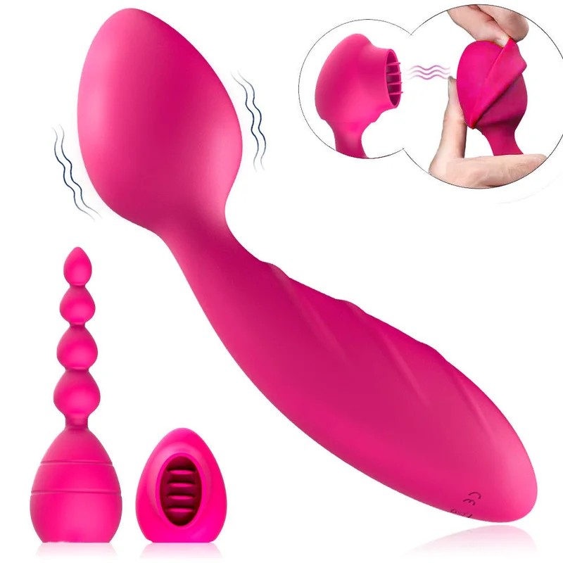 Doppelend-AnaldildoG-Punkt-Vibrator–austauschbarerKlitoris-Stimulator,Analkugeln,Prostata-Massagegerät