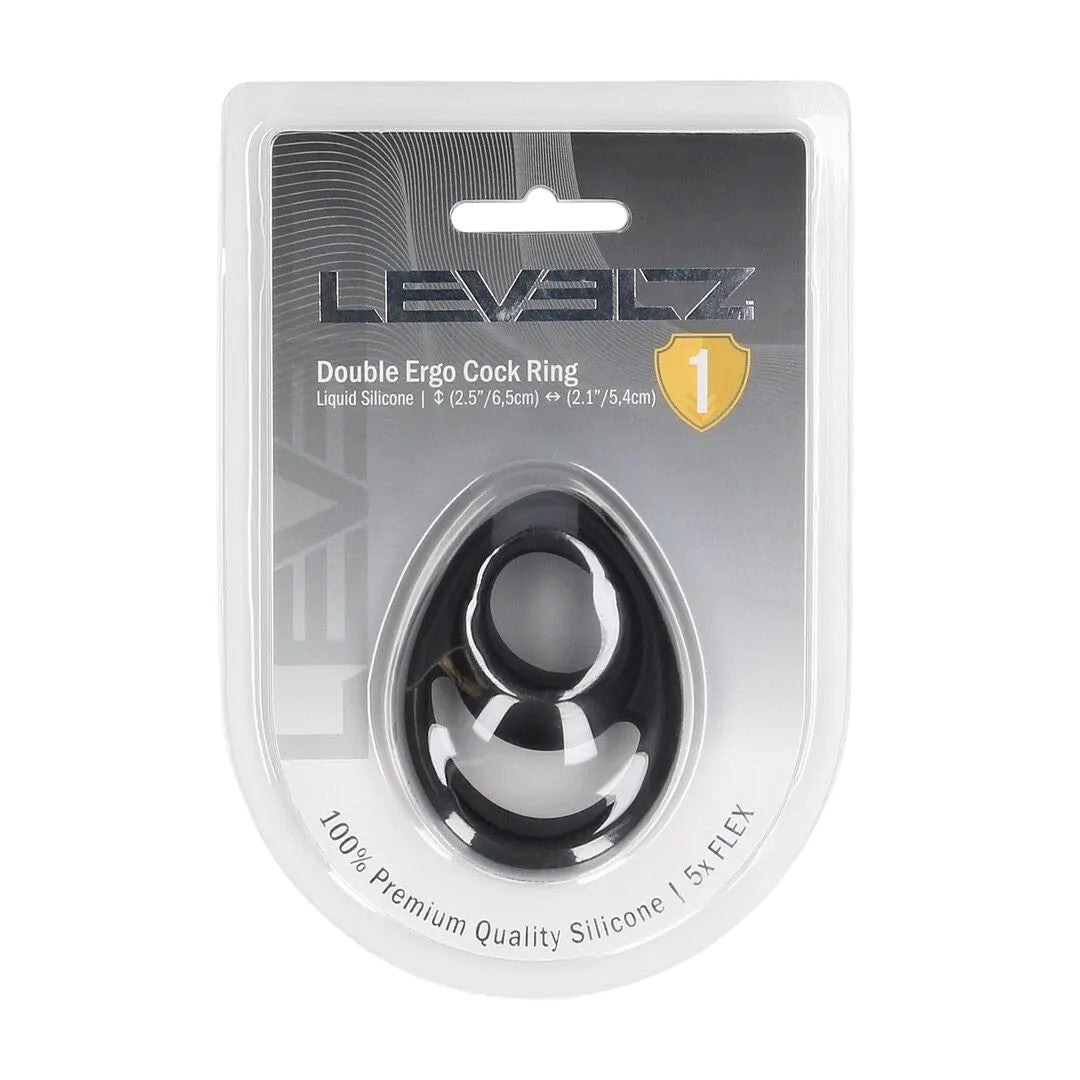 DoubleErgoSiliconeCockring–Black