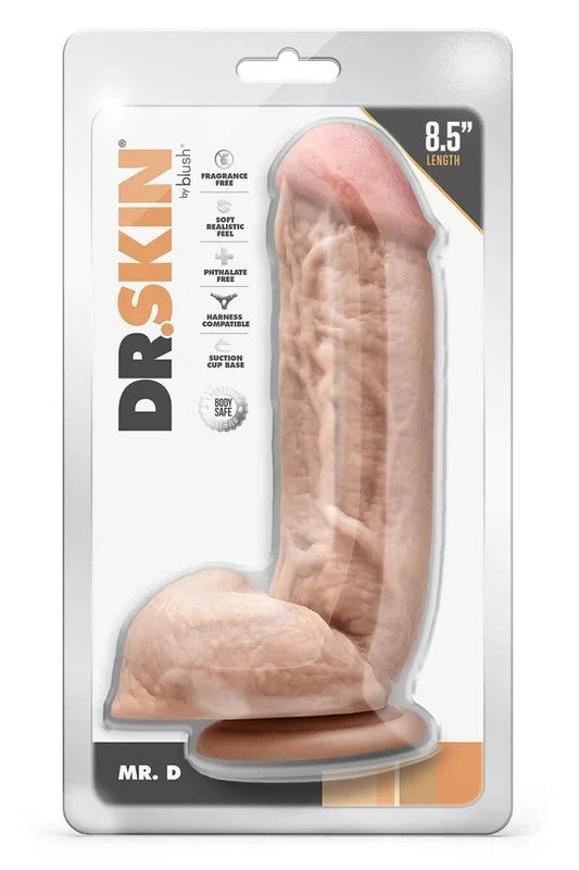 Dr.SkinDr.D8,5InchDildoWithBallsBeige–21,6cm