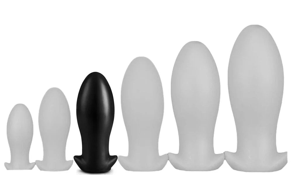 DragonEggSoftSiliconeButtPlugBlackL18x6,5cm