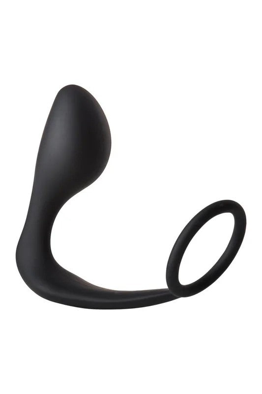 DreamToysFantassticAnalplugmitPenisringschwarz3,5cm
