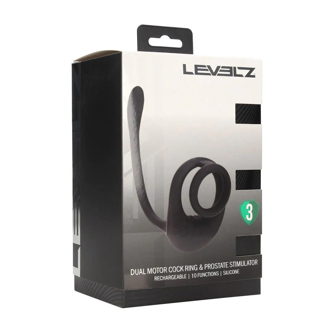 DualMotorSiliconeCockringwithProstateStimulator–Black