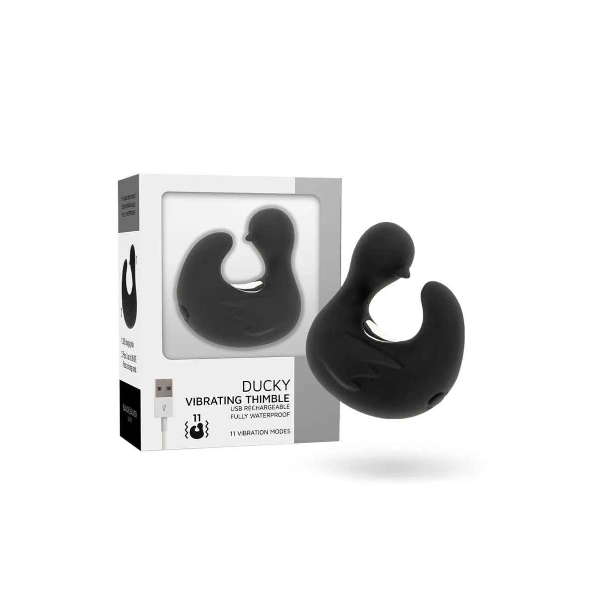 DUCKYMANIAWIEDERAUFLADBARERSILIKON-STIMULIERENDERENTENHÜHLINGVONBLACK&SILVER