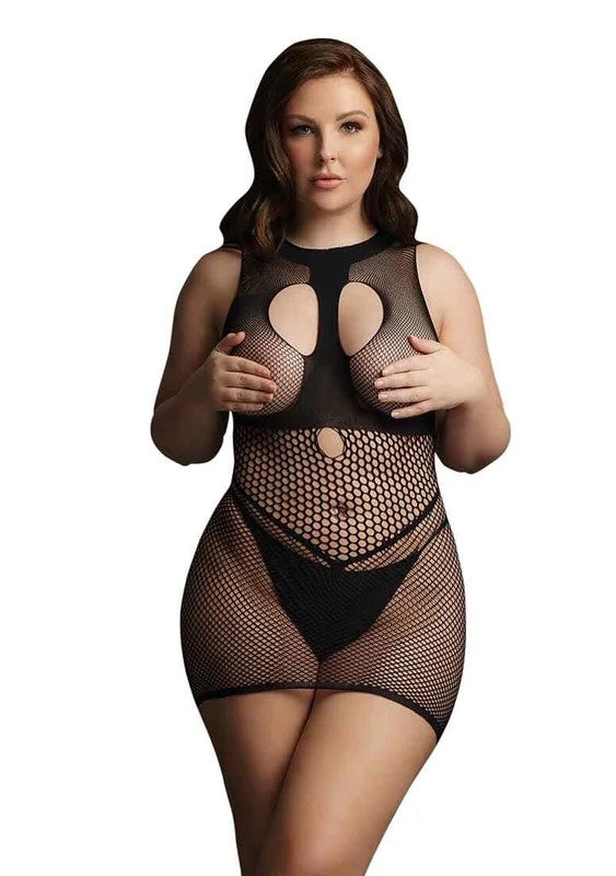 DuoNetOpenCupMiniDressBlackOneSize–QueenSize