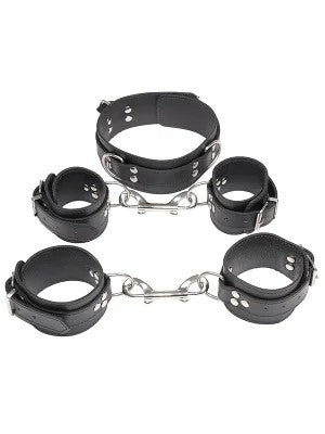 EchtlederFessel-Set5-teiligSchwarz
