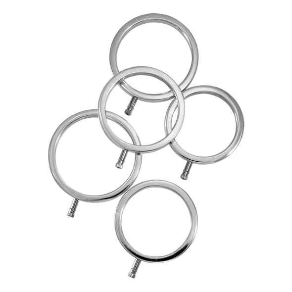 ElectraStim–SolidMetalCockRingSet5Sizes
