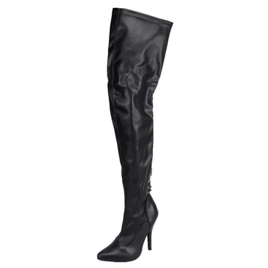 EroganceStretchPUThighHighStiefelS3063Größe36–46
