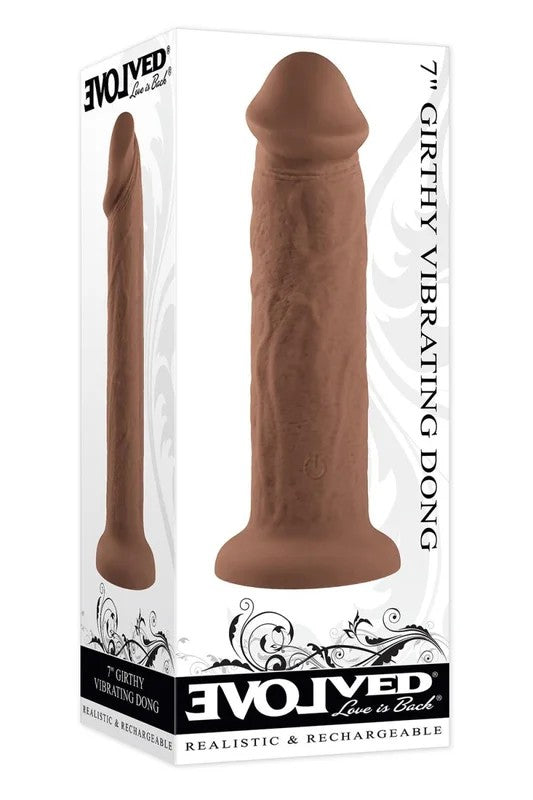Evolved7InchGirthyVibratingDong,DarkFlesh20,3cm