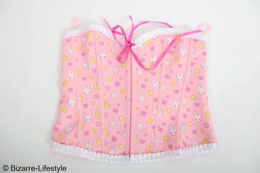 FabriccorsetbabypinkwithpatternsizeXL