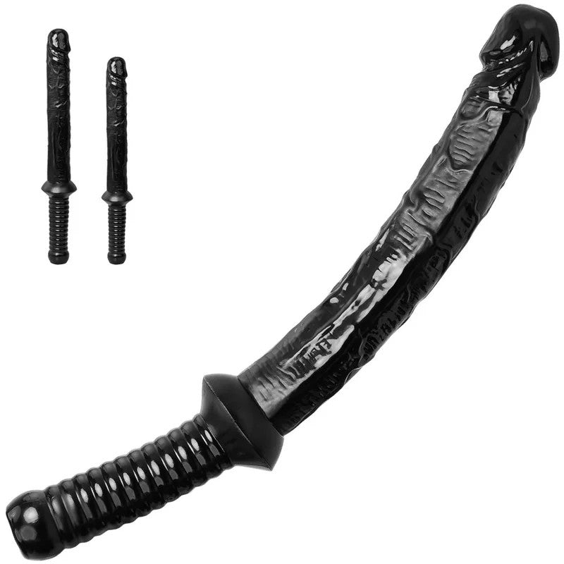 Fantasievoller,handlicher,langerDildo–RealistischerAnaldildoausschwarzemSilikonfürtiefeErkundung
