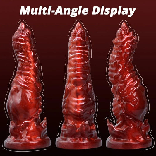 FantasyButtPlugBlutroterSilikonDrakesDick–UnregelmäßigstrukturierteseinführbaresVaginal-Sexspielzeug