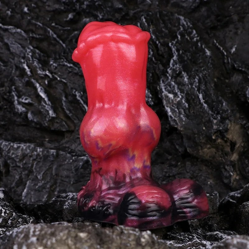 FantasyDildoButtPlugmitSaugnapf–BlutrotesSilikonAnalErweiterungSexspielzeug