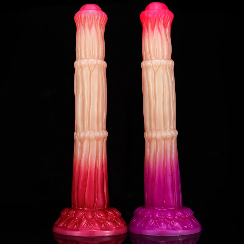FantasyHorseMonsterdildoButtPlug–AnaldildomitBambusgelenkausSilikon,Prostatamassagegerät