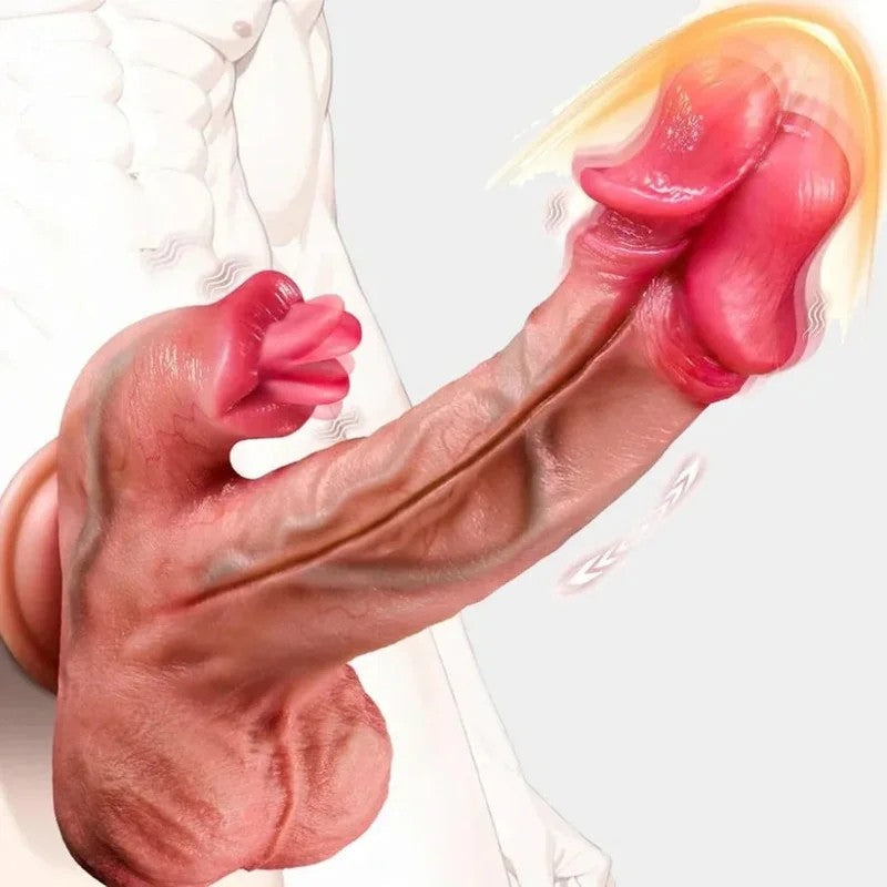 FantasyVibrierenderDildozumLeckenderKlitoris,Oralsex-Spielzeug–RealistischerVaginal-MasturbatorfürFrauenausSilikon