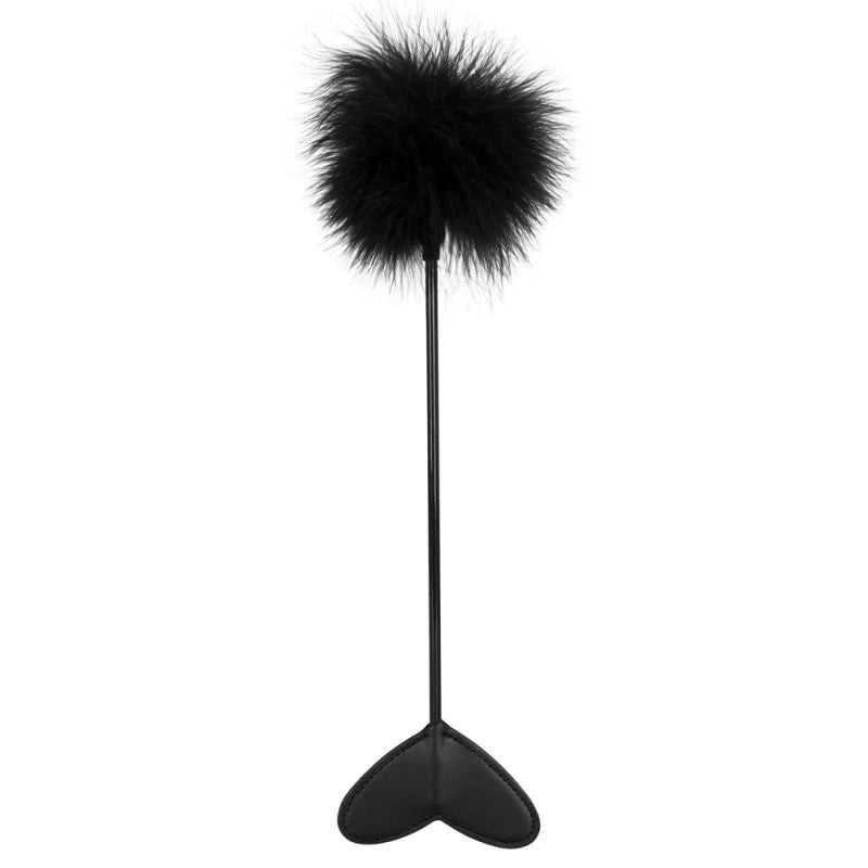 FederstabmitLederimitat-HerzundFederpuschel,schwarz