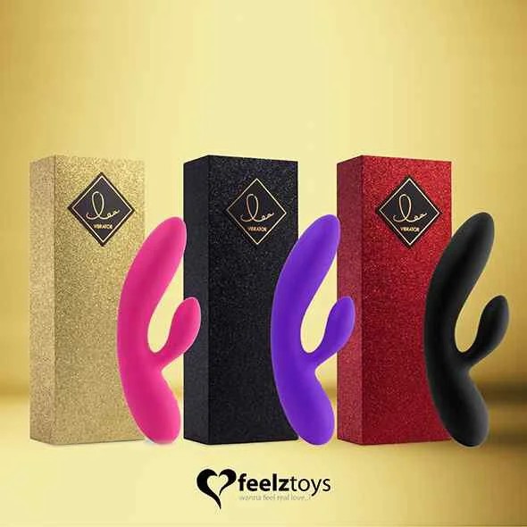 FeelzToys–LeaRabbitVibratorBlack(Glitter)
