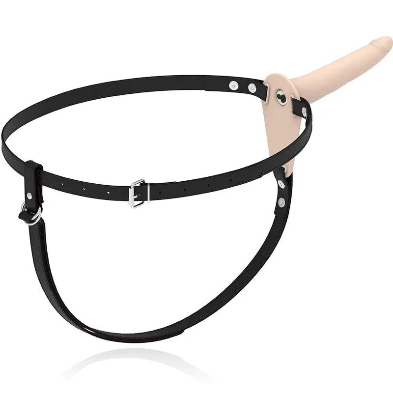 FETISHSUBMISSIVEHARNESS–HAUTFARBENESSILIKONVIBRATOR15CM