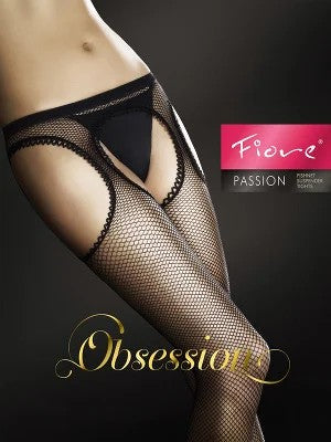 Fiore–NetzstrapsstrumpfhosePassionSchwarz