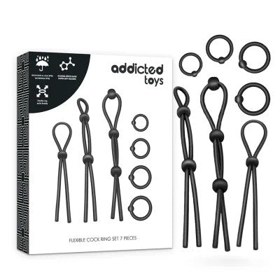 FlexiblerSilikon-CockringSet7Stücke|AddictedToys