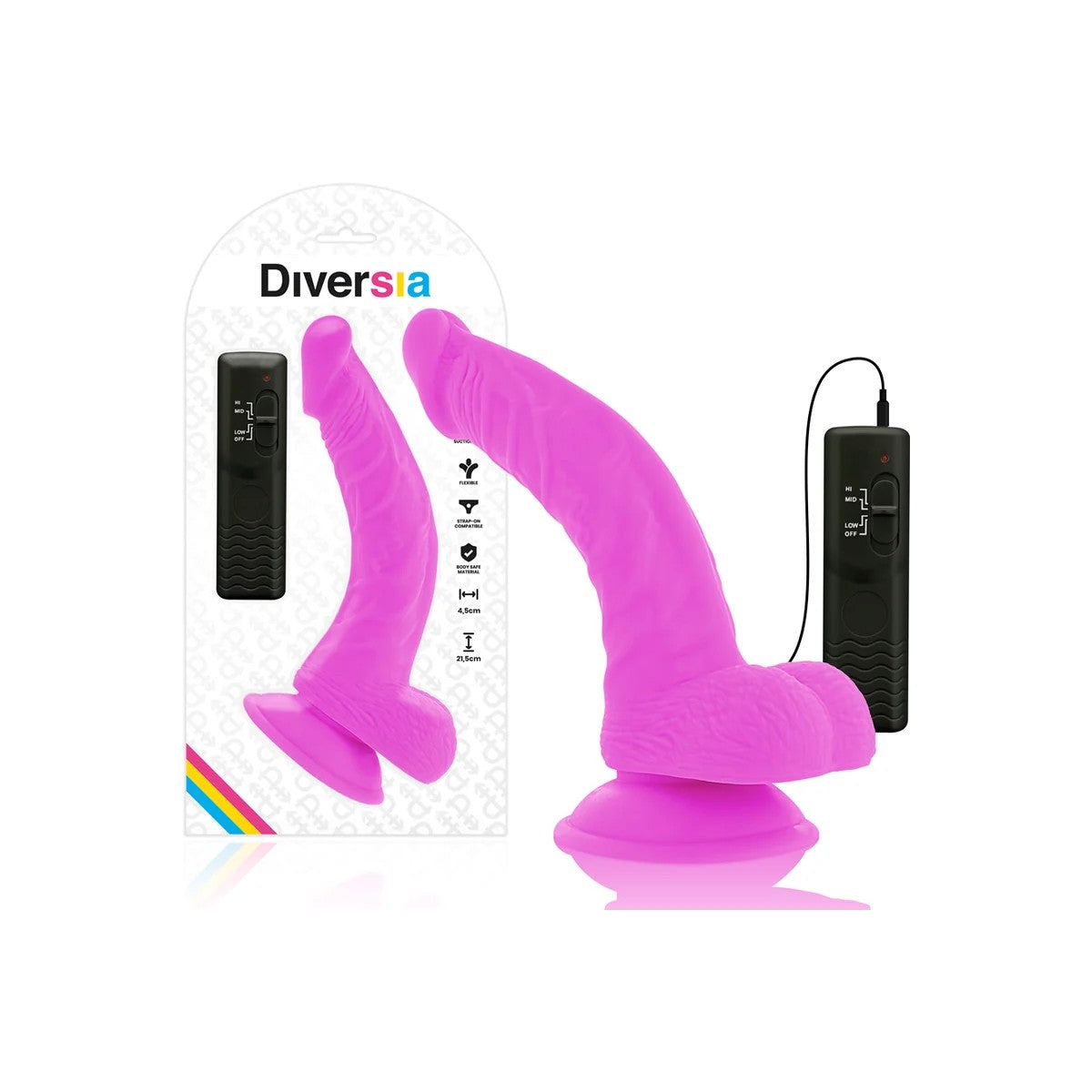 FLEXIBLERVIBRIERENDERDILDOLILA21.5CM-O-4.5CMVONDIVERSIA