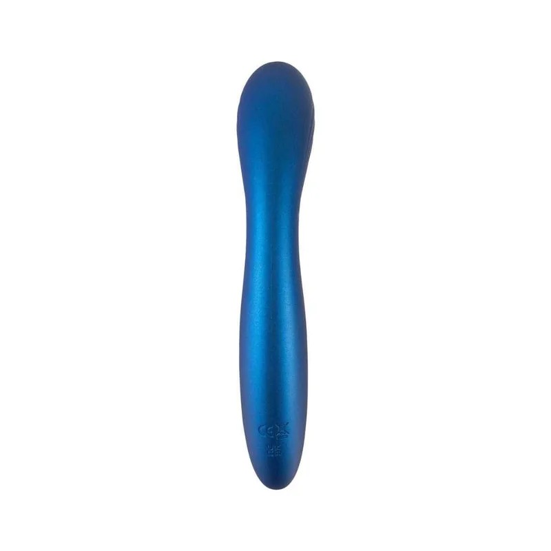 G-PunktVibratorausSilikon–mitgebogenerRillen-Massagekopf18cm(blau)