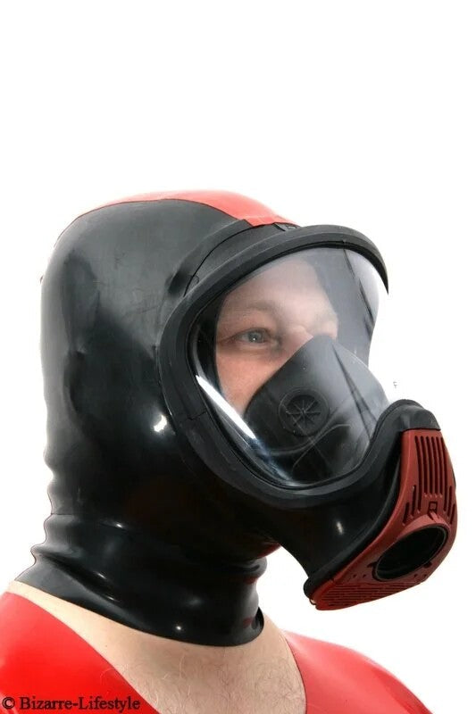 GasmaskAuerUltraElitePFwithhoodincl.adapterforaccessoriesLblackwithoutcontrastcolorZipperstandardwithoutcollarwithoutlocks