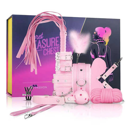 GeheimeLusttruhe–FortgeschrittenesBDSM-Set–14-teilig(Rosa)