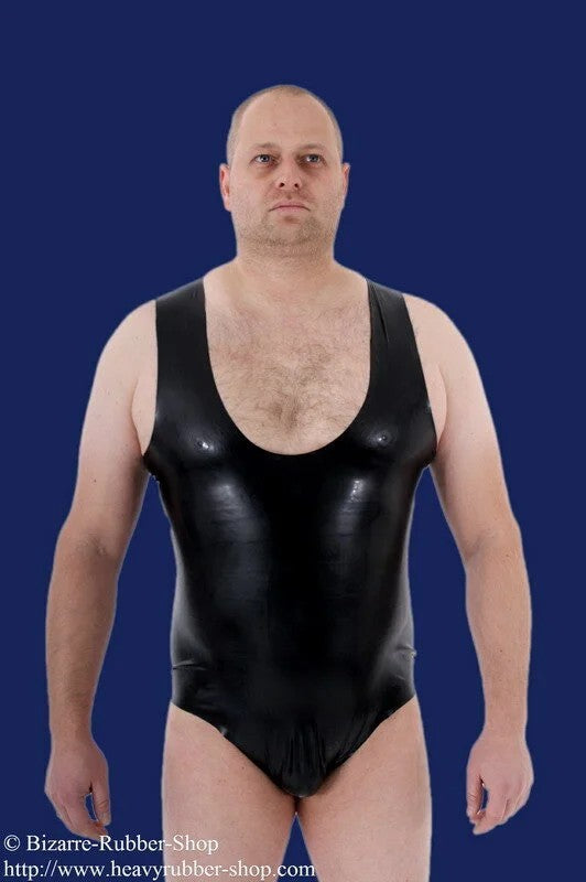 GentsbodywithsuspensoryandoptionsXLblackRubber0,35mmwithoutdildo/plug
