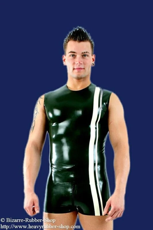 GentsT-shirtwithoutsleevesw.2contrastingsidestripes0,60mm